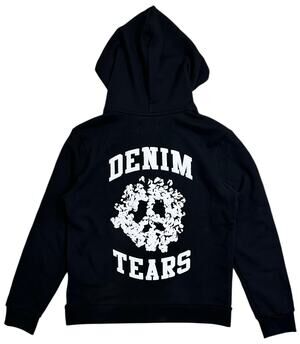 Denim Tears Men's University Zip Hoodie in Black/White